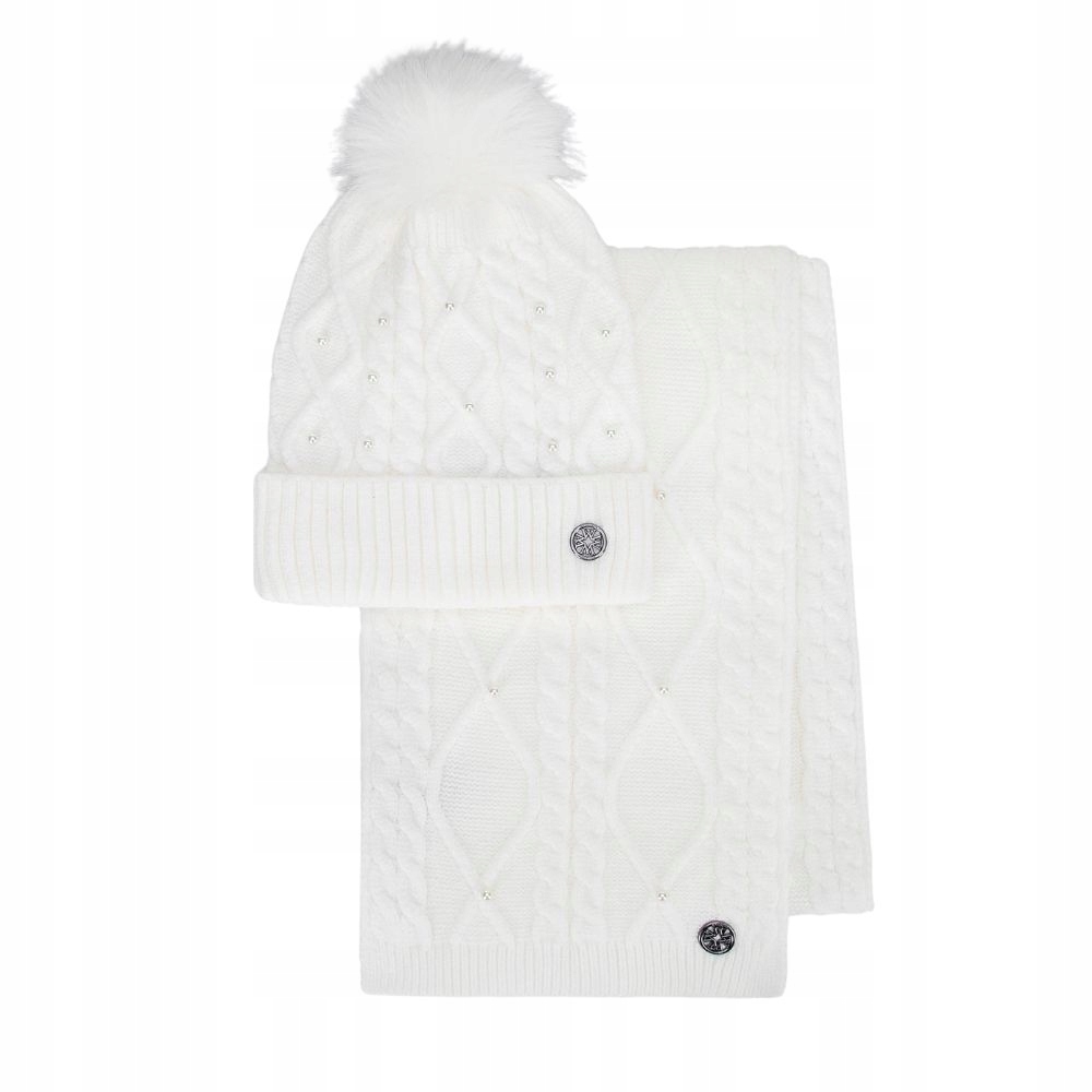 Dámská zimní souprava – čepice a šála s perličkami Wittchen 101-SF-023-0