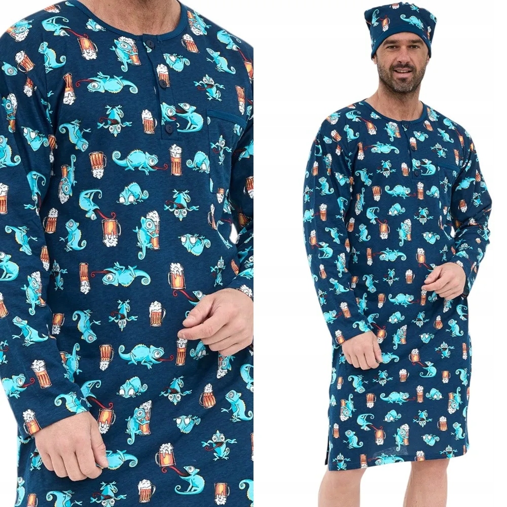 Pánská noční košile Cornette 110 M 46 Tmavě modrá