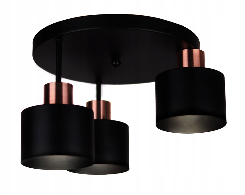 

Lampa sufitowa wisząca żyrandol czarny glamour 3x1