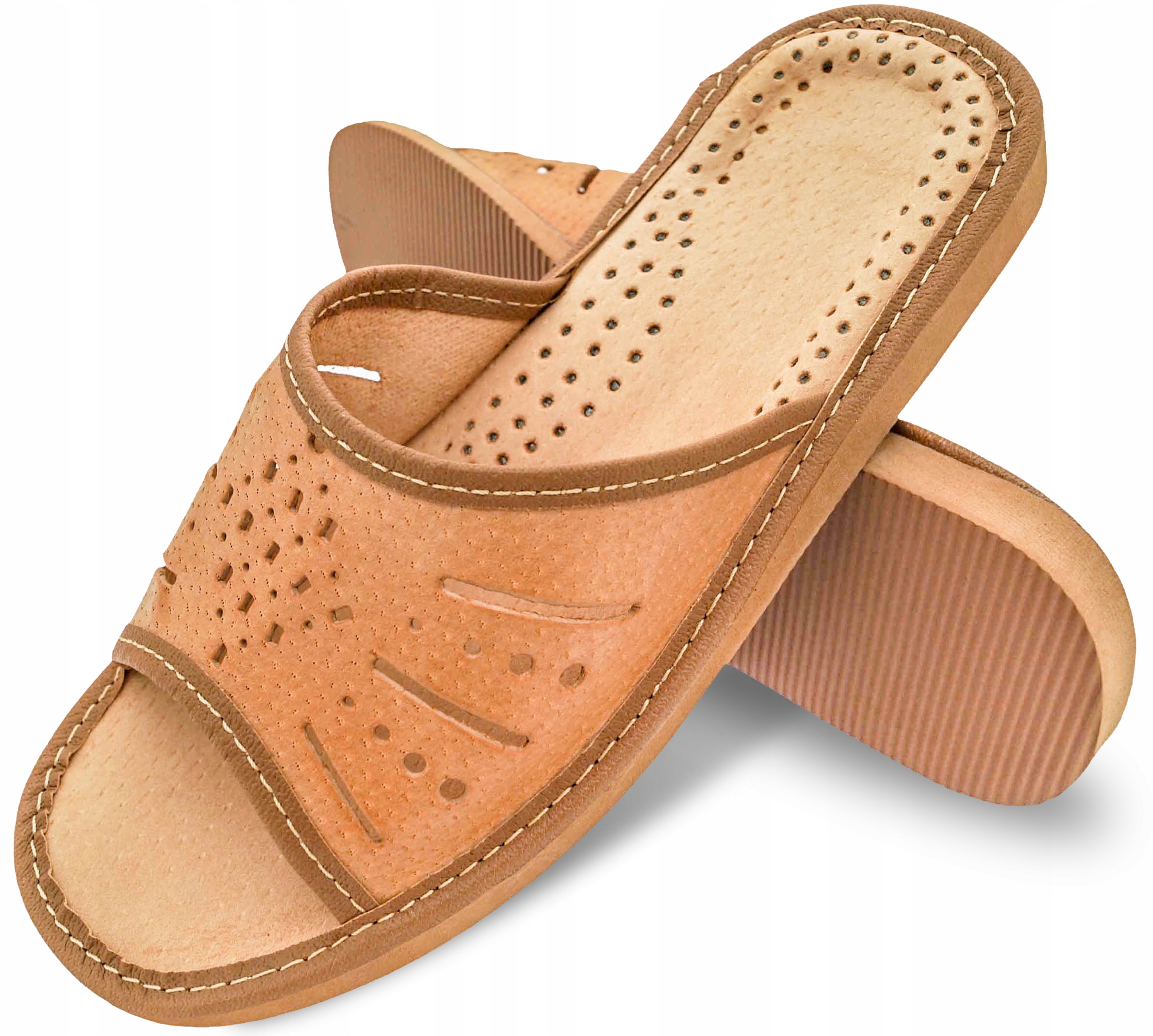 

Skórzane Pantofle Męskie Naturalna Skóra Po Domu