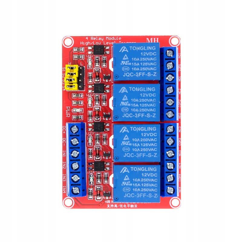 Moduł poczwórnego przekaźnika 12V 10A LOW/HIGH Producent Inna