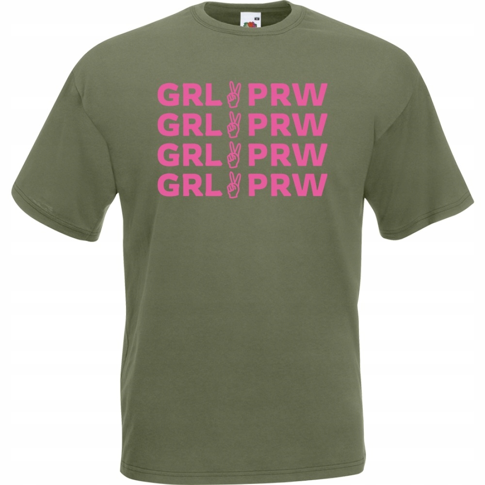

Koszulka grl pwr girl power feminizm L oliwkowa