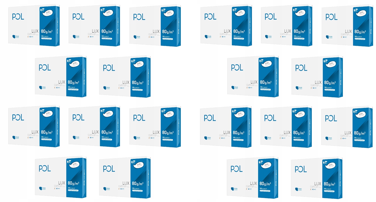 Papier biurowy ksero biały do drukarki uniwersalny xero POLLUX A3 80g 20ryz