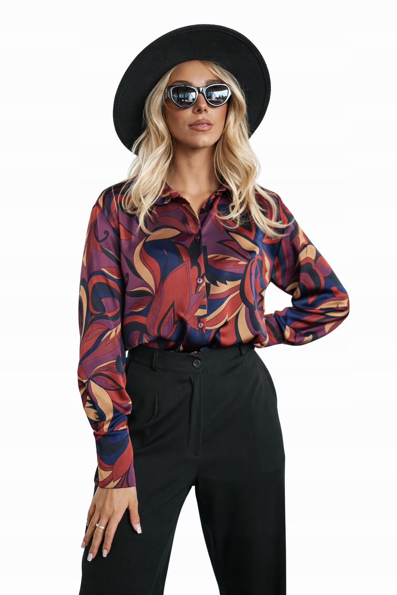 Elegantní dámská košile z viskózy 100% s potiskem 38