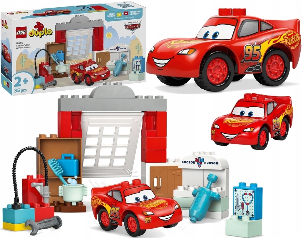 35 dílků stavebnice Lego Duplo Návštěva McQueena v dílně Wójta 10456