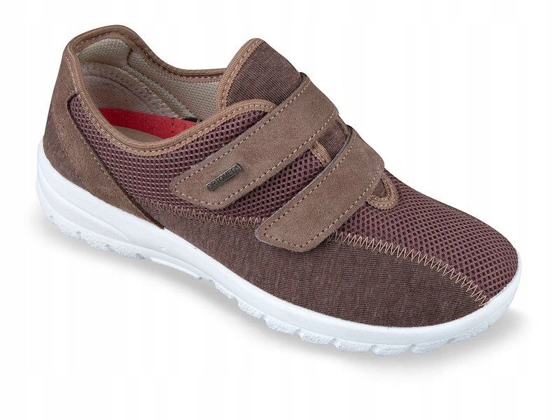 Dámské sportovní boty na halluxy se zapínáním na na suchý zip, hnědé