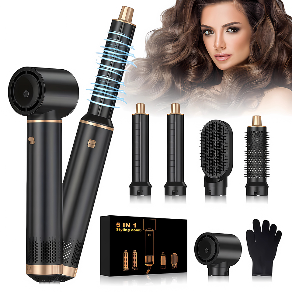 Suszarka do włosów 5w1 Lokówka Szczotka prostująca Jonizacja Końcówki Obrót