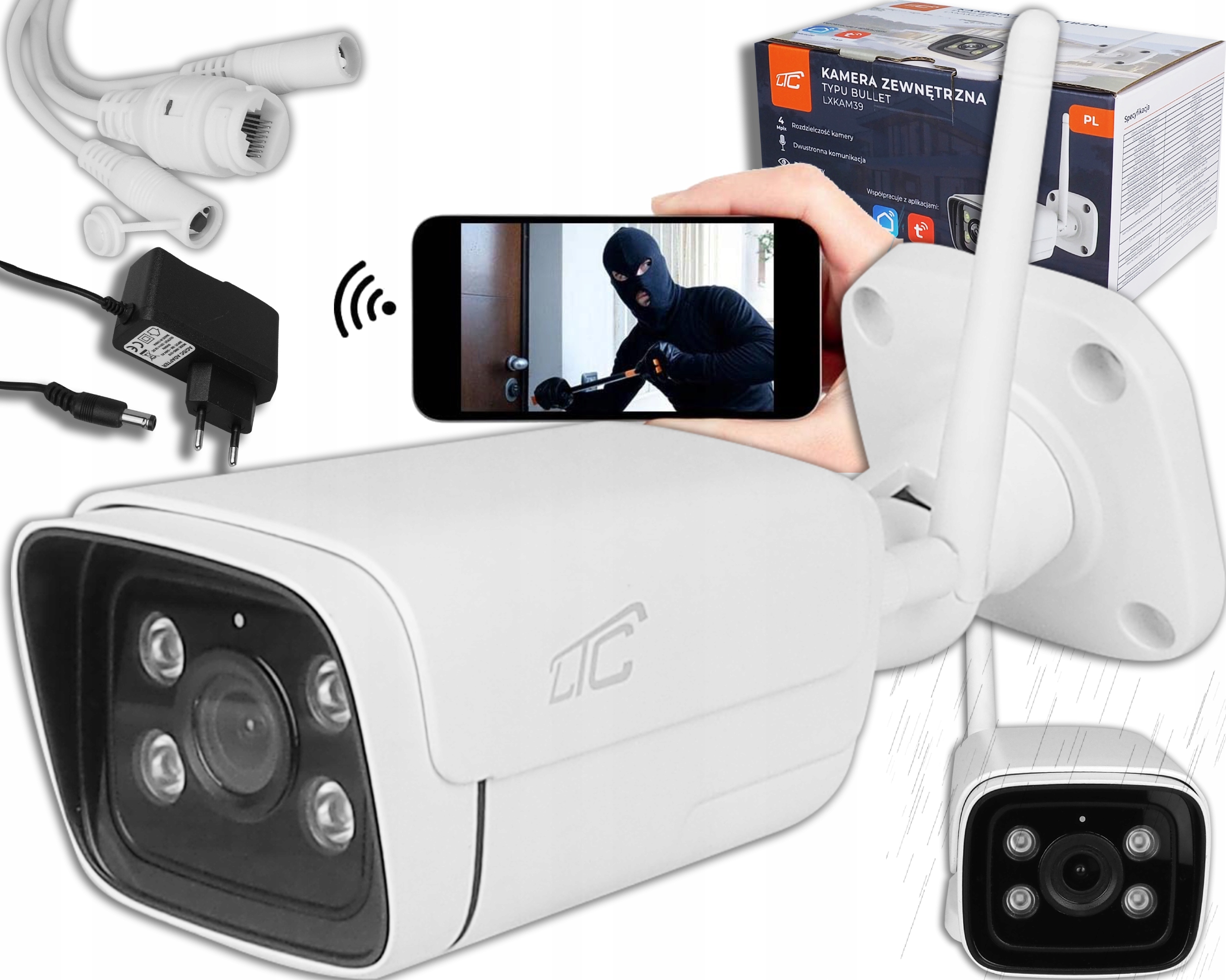 Ip Kamera WiFi & Lan Bullet Venkovní 4MPX Infračervená App Ios Android