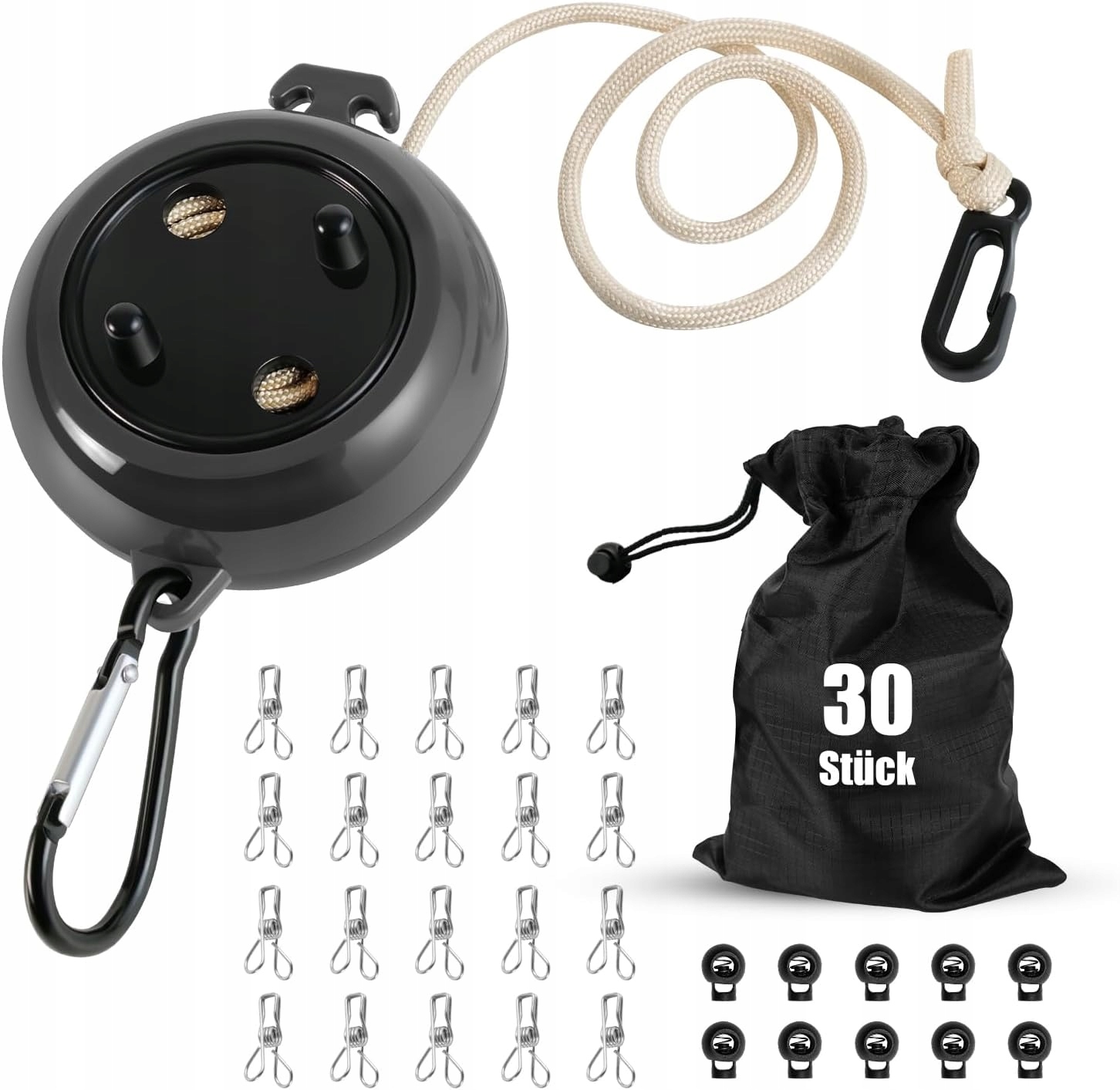 Levně Cestovní Kempingový Les Výsuvná Šňůra Na Sušení Prádla 10 m