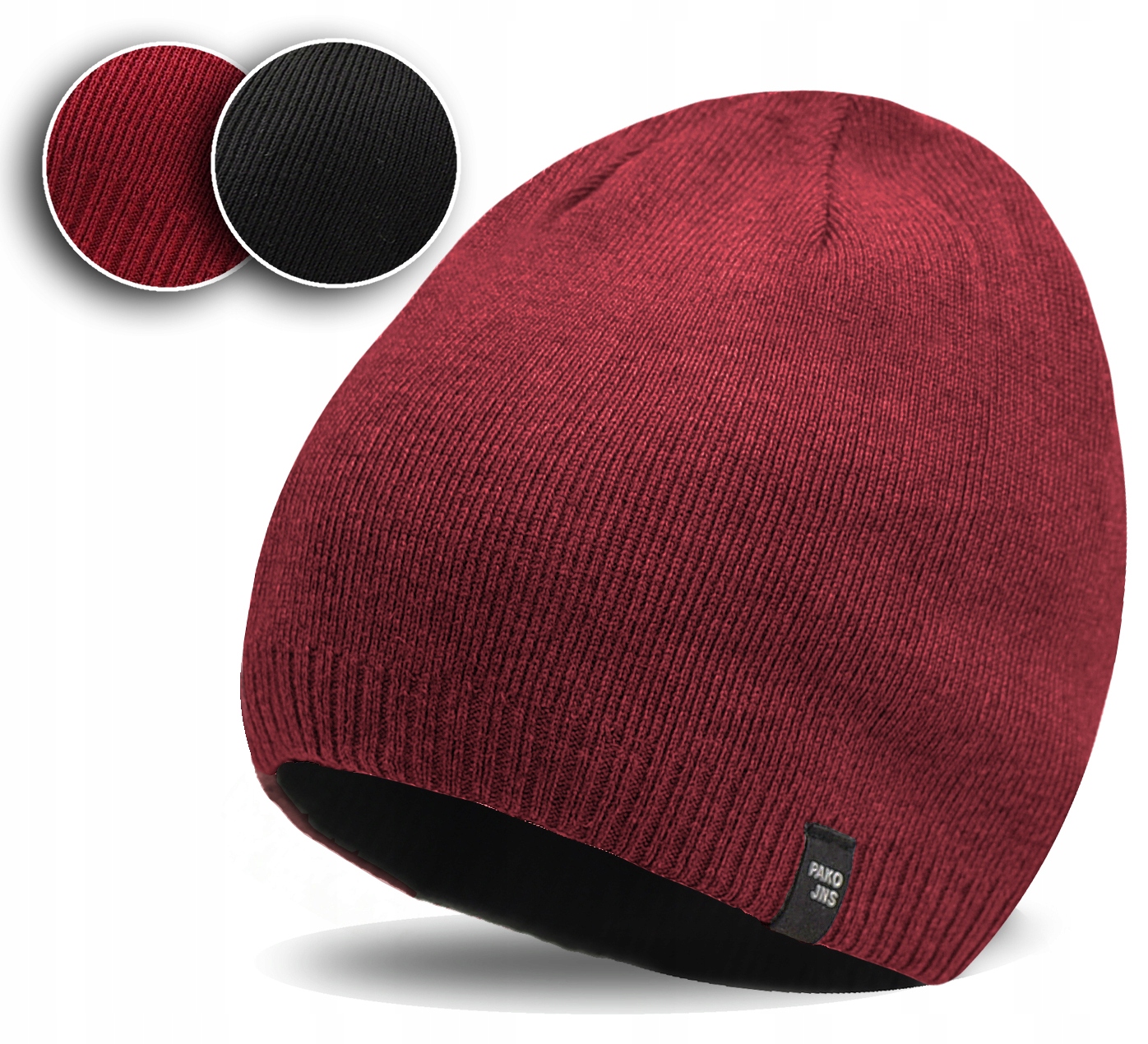 

Czapka beanie dzianinowa Dwustronna ciepła 54-58