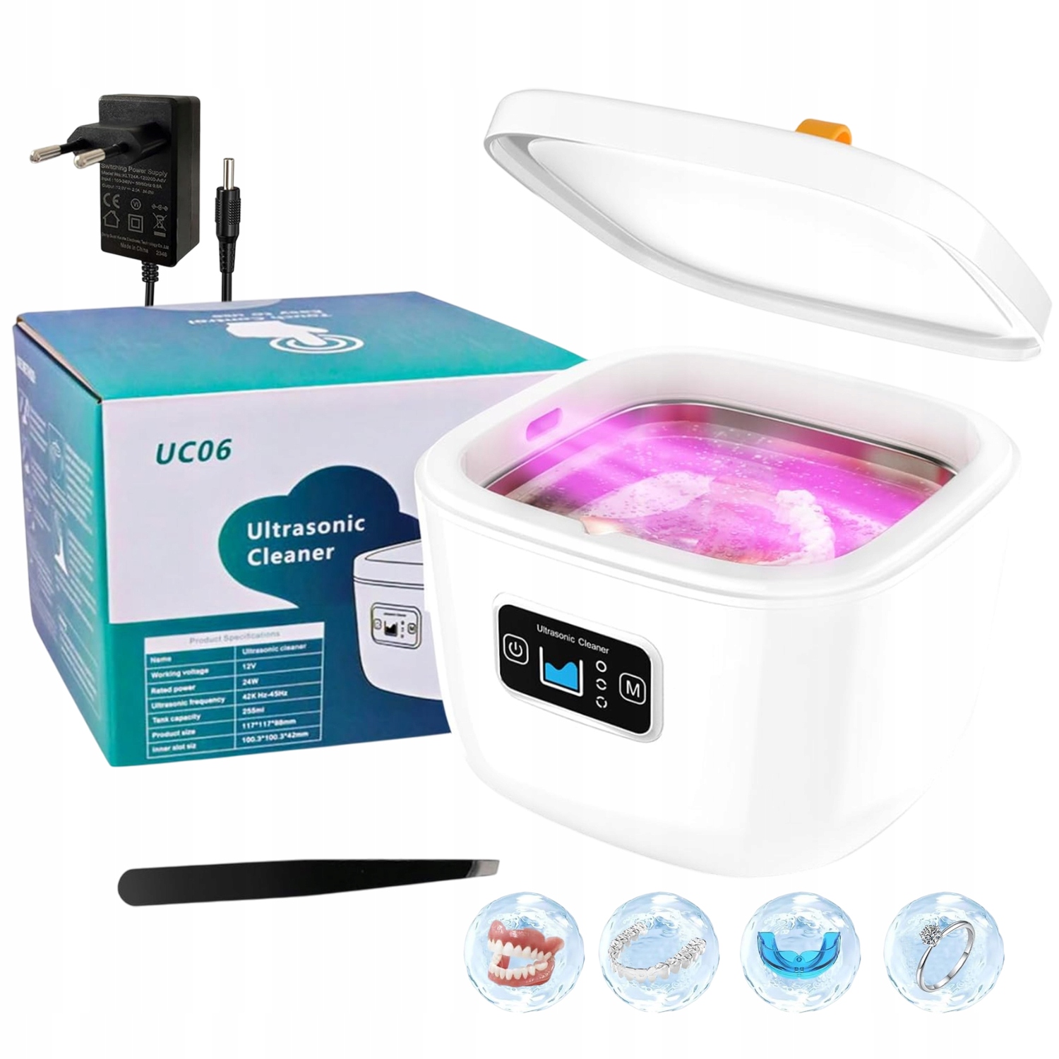 Automatyczna myjka ultradźwiękowa 255ml 42-45kHz wysoka częstotliwość