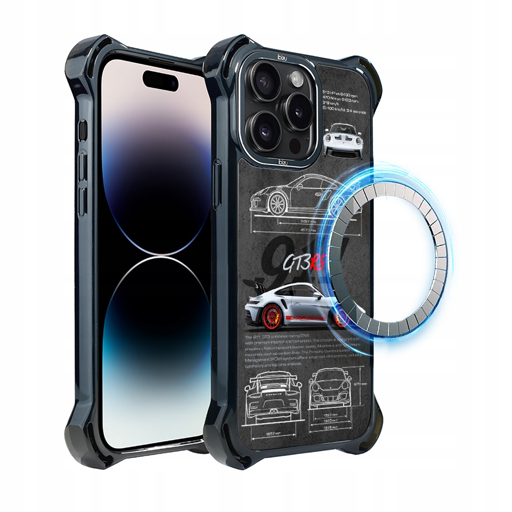 Pouzdro iPhone 14 Pro Max Ibizu DropGuard Ultra s MagSafe, 911 GT3 Rs