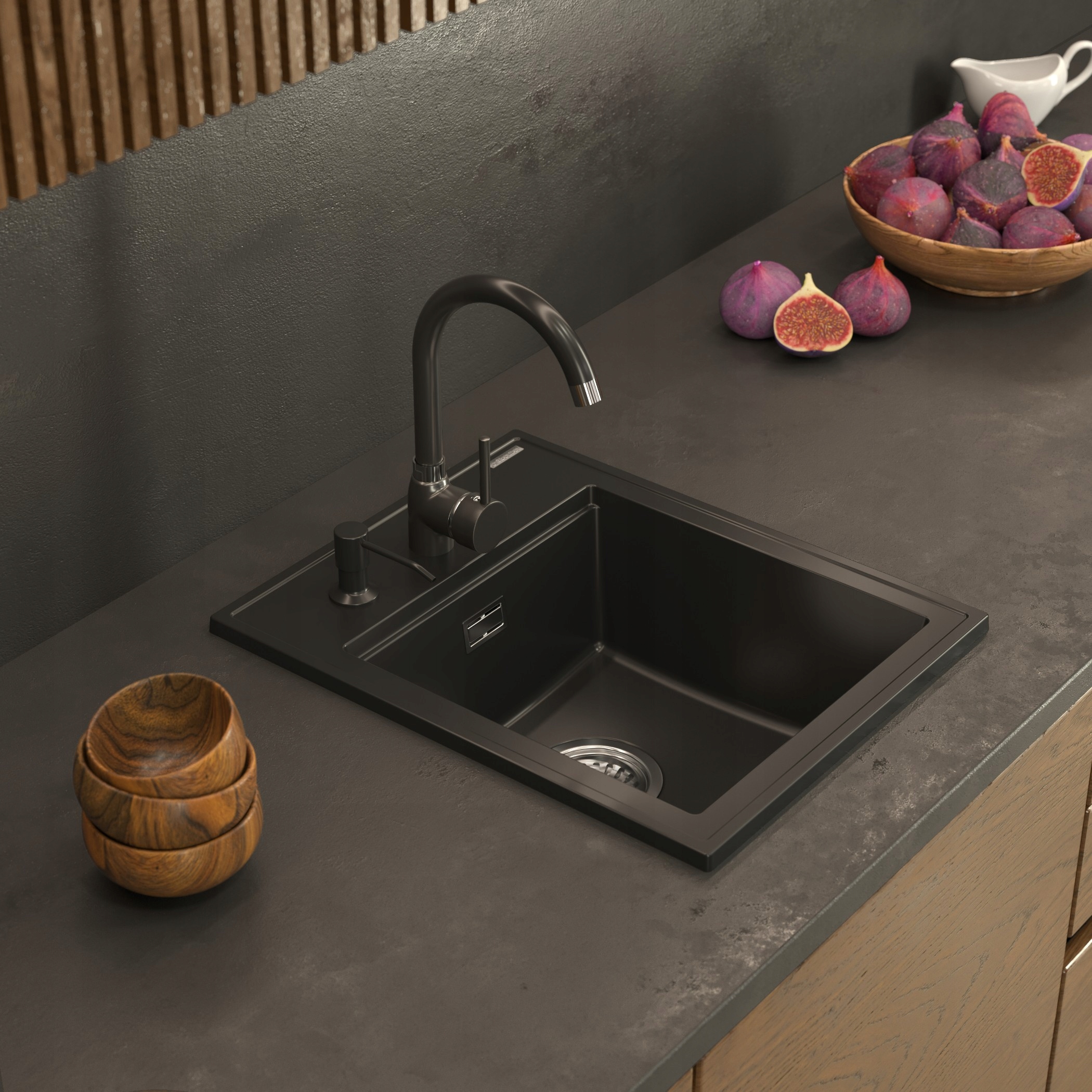 DOZOWNIK DO PŁYNU do naczyń mydła DO KUCHNI ZLEWOZMYWAK GRANITAN czarny Kolor pompki szary