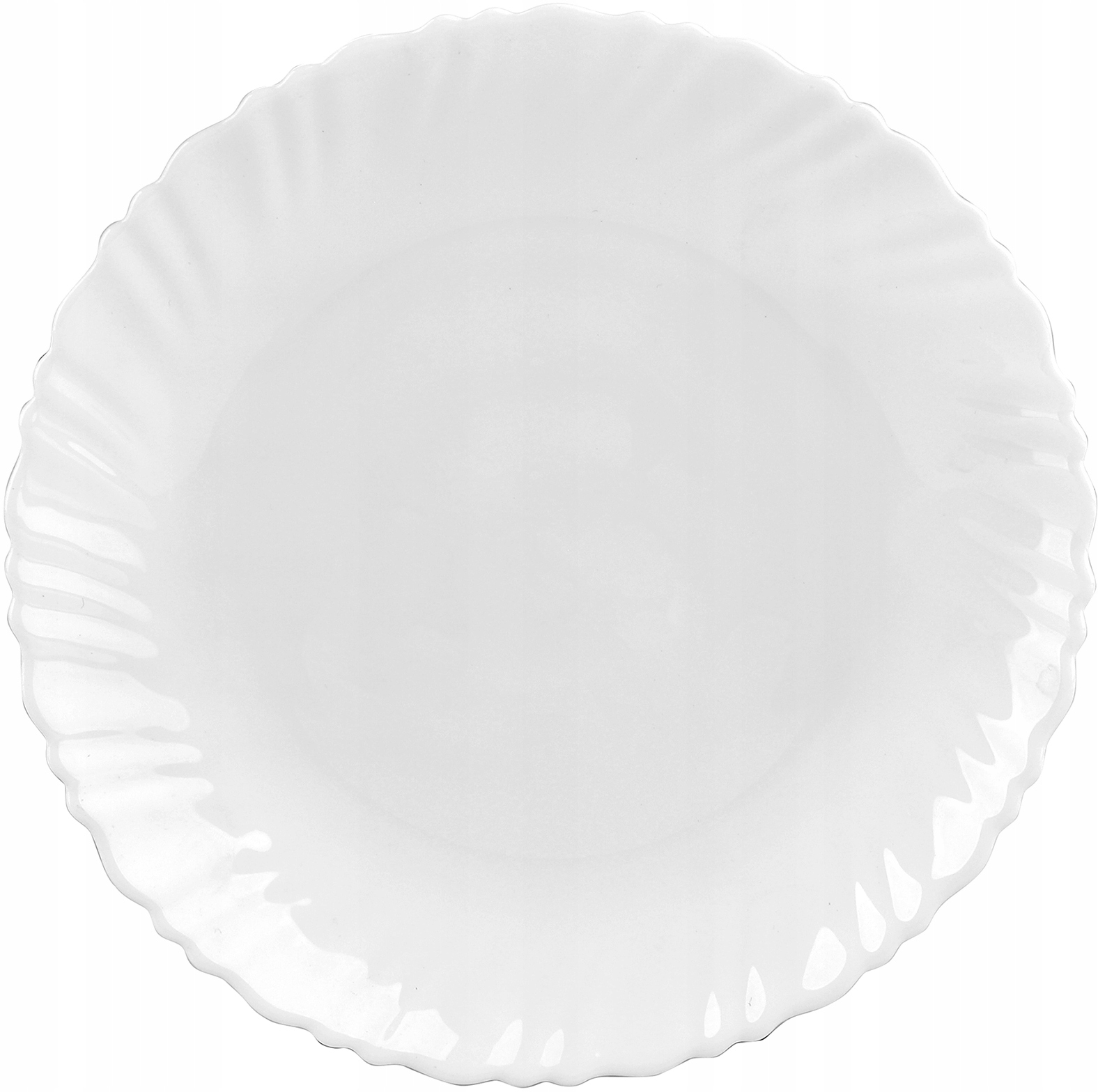 Serwis talerzy zestaw komplet OBIADOWY 18 elementów opal biały zdobiony Linia Agnes