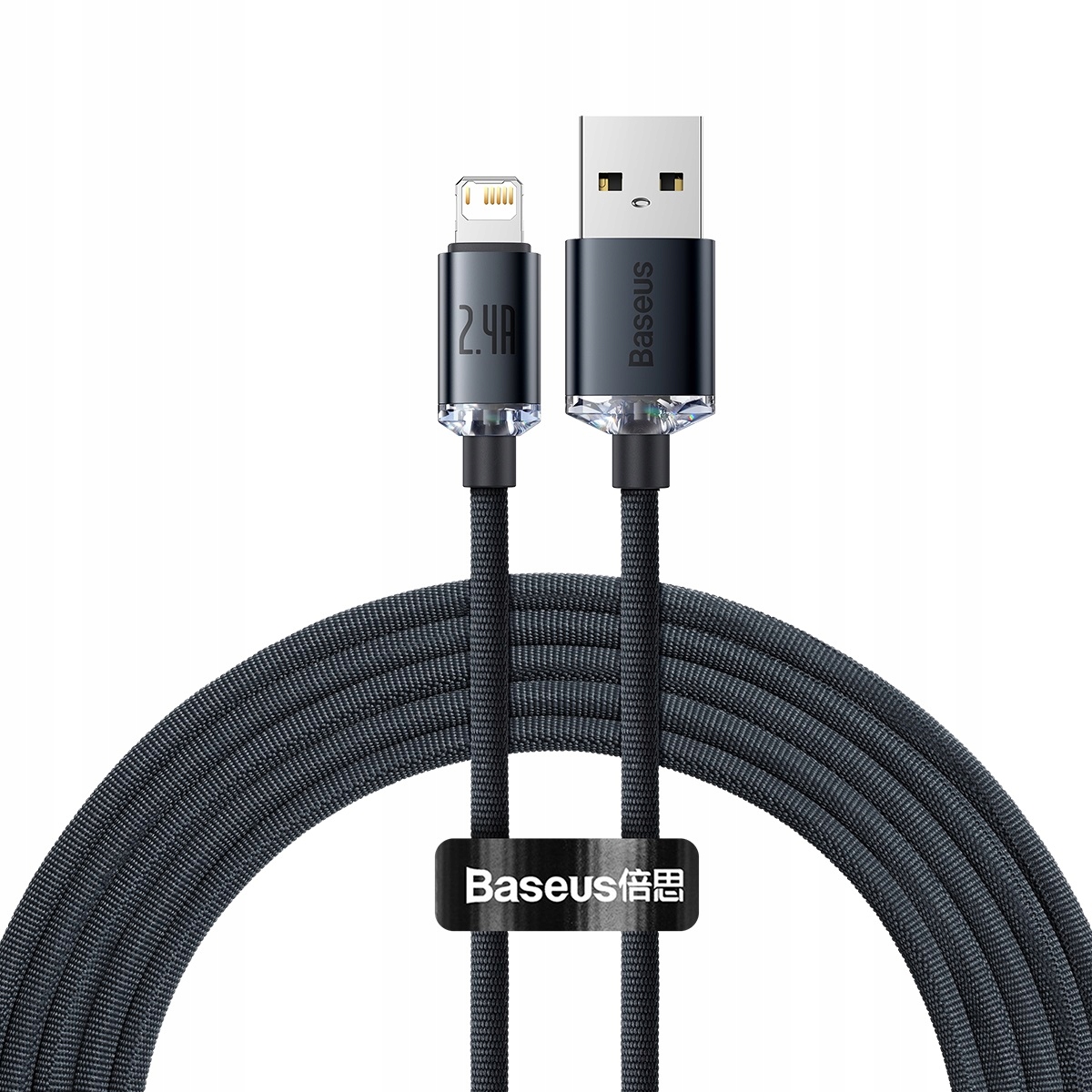 BASEUS MOCNY KABEL USB - LIGHTNING DO IPHONE IPAD PRZEWÓD OPLOT 2.4A 200cm Marka Baseus