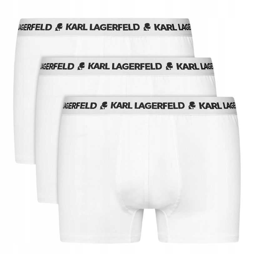Karl Lagerfeld Bílé pánské boxerky 3PACK XL