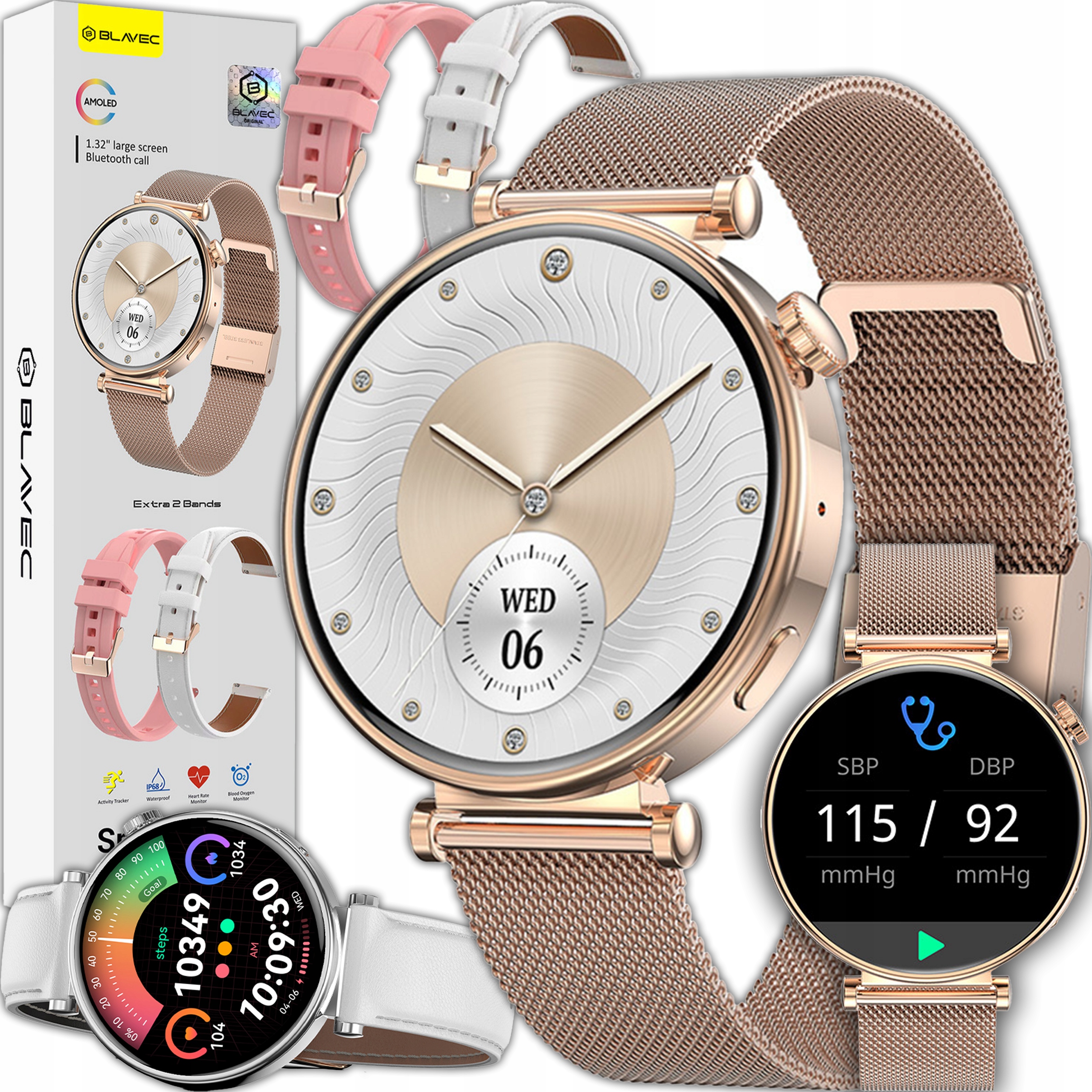 Smartwatch Damski Zegarek Wodoodporny Menu Pl Amoled Rozmowy Hrv Puls Sport