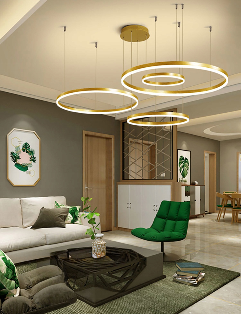 NOWOCZESNA LAMPA WISZĄCA LED 120W 80/60/40/20cm Kolekcja Modern