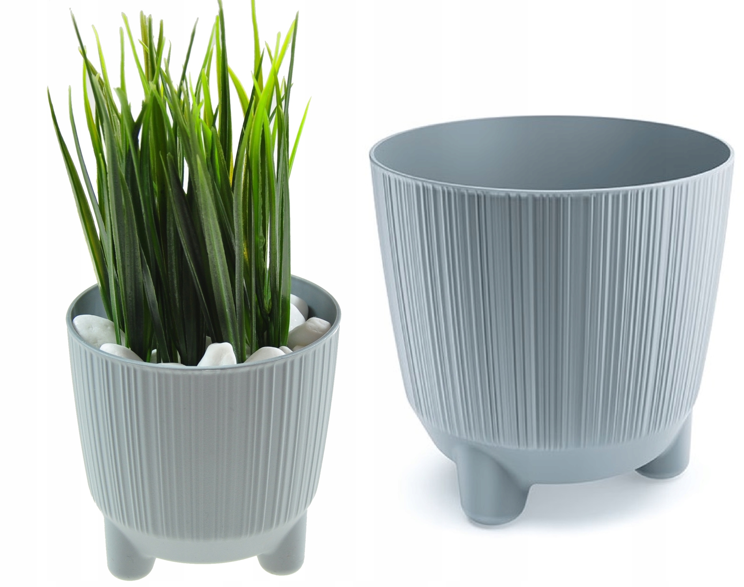 

Doniczka Osłonka Do Kwiatka Szara Nóżkach 105X105