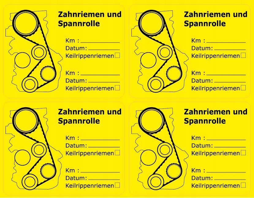 Serwis rozrządu naklejka serwisowa samochodowa De