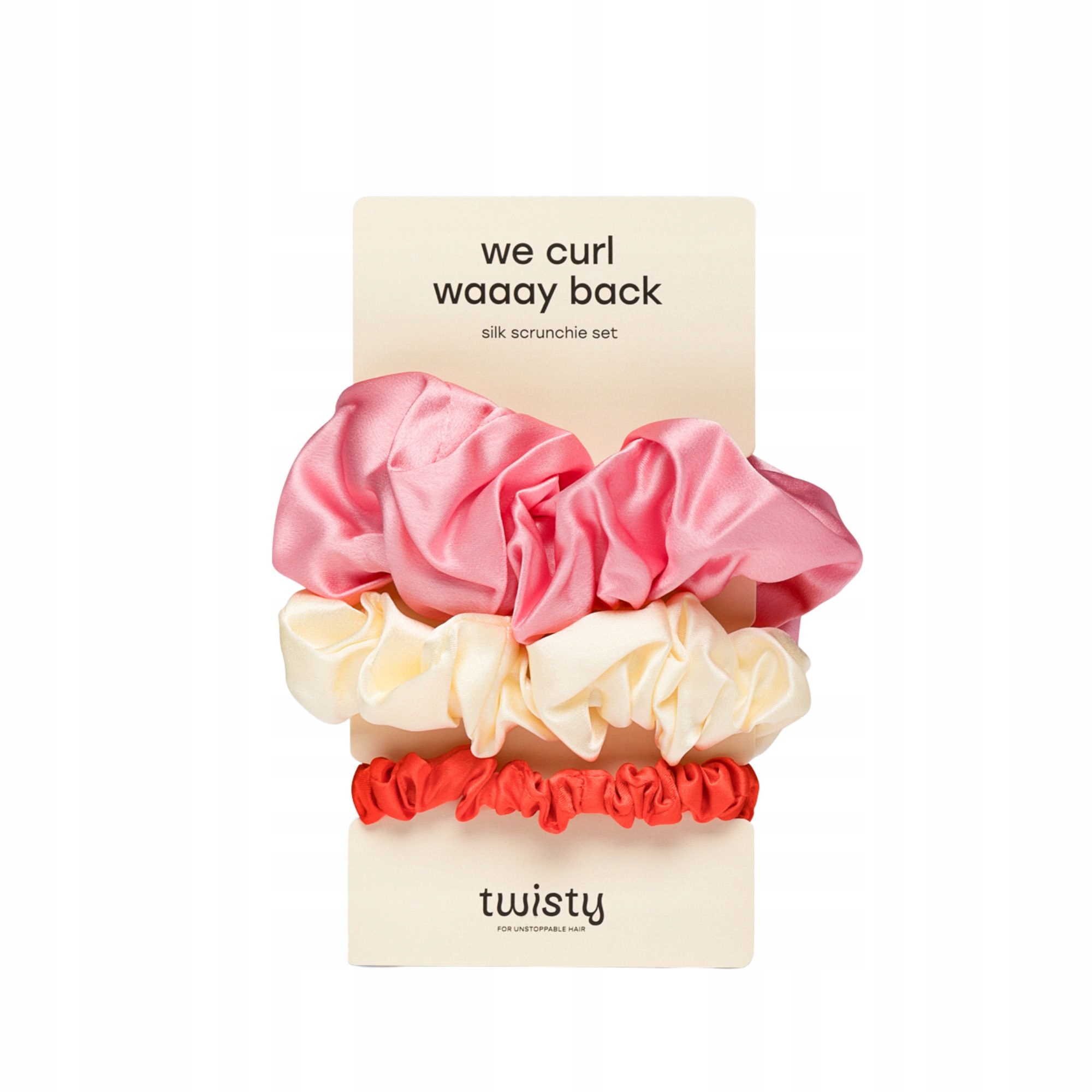 Gumičky ze 100% přírodního hedvábí Pro Všechny Typy Vlasů Twisty 3ks Set