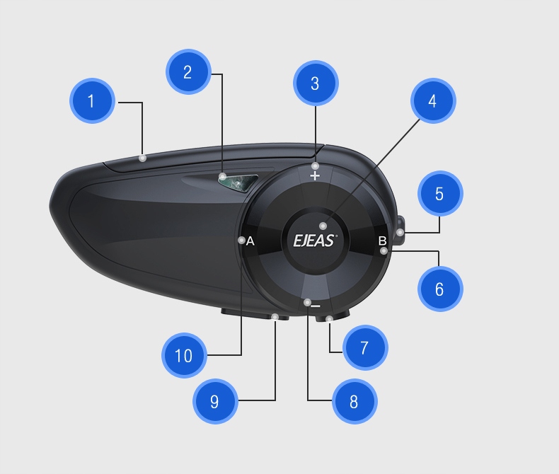 INTERKOM INTERCOM MOTOCYKLOWY EJEAS Q7 RADIO FM Maksymalny zasięg 800 m