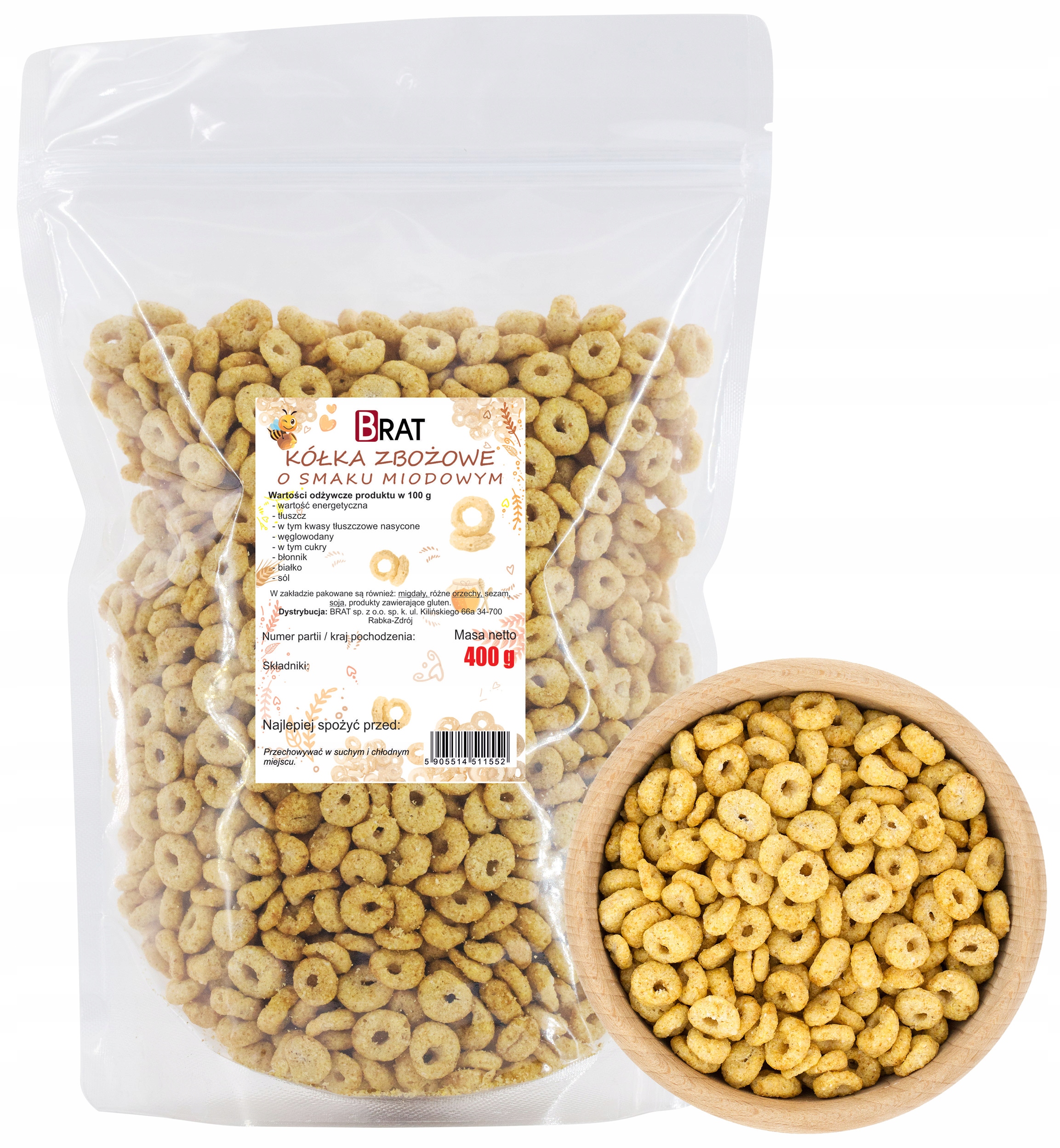 Obilná kolečka s medovou příchutí 400 g