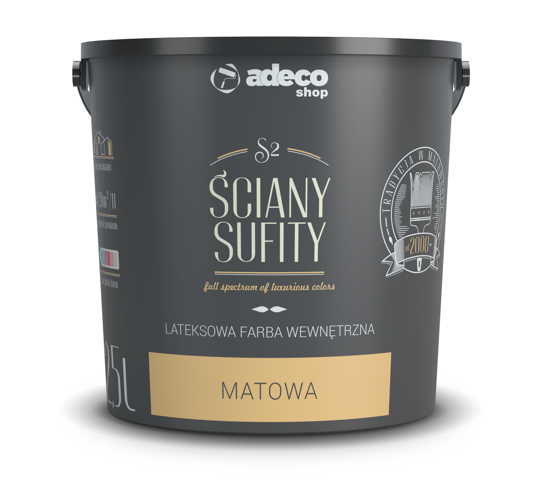 

Adeco Ściany Sufity farba biała 311 kolorów 2,5L