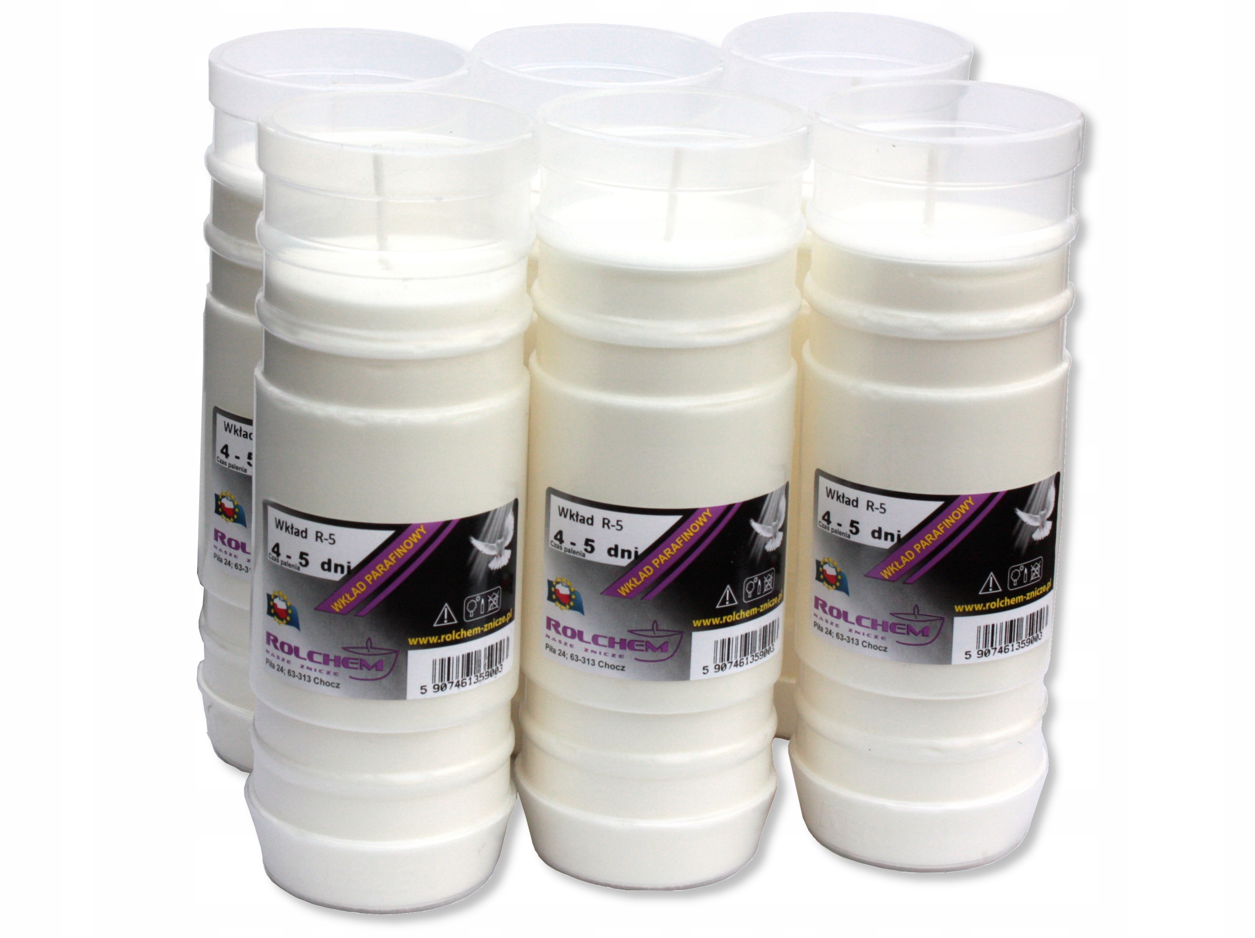 Wkłady do zniczy opakowanie 6 szt R-5 4-5 dni 120H