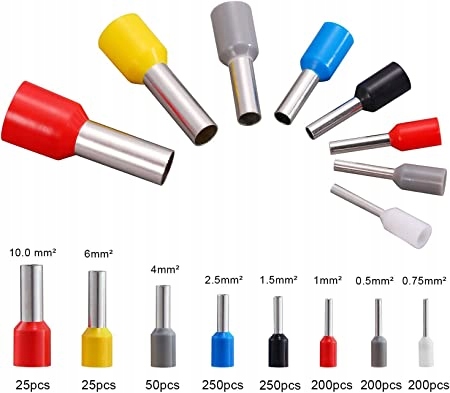 ZACISKARKA DO TULEJEK KONEKTORÓW PRZEWODÓW PRASKA 0.25-10mm² + 1200 SZT Marka Zaxer