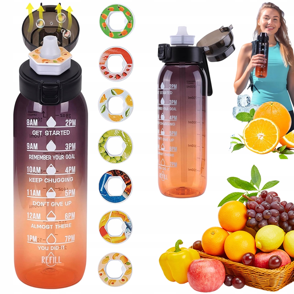 1-LITROVÁ Sportovní Láhev S Ovocnou Příchutí, Populární Nástroj Na Pití Vody