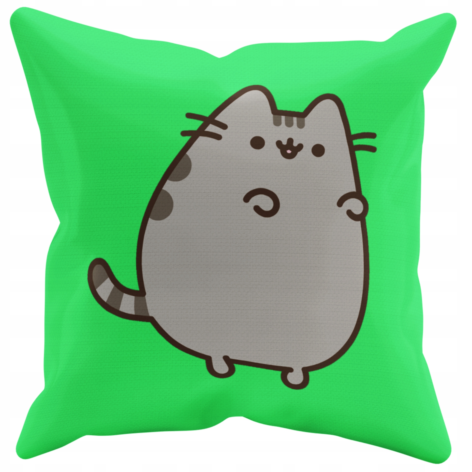 POSZEWKA NA PODUSZKĘ JAŚKA DO PRZEDSZKOLA RÓZOWY KOTEK + IMIĘ GRATIS Kolor dominujący odcienie zieleni