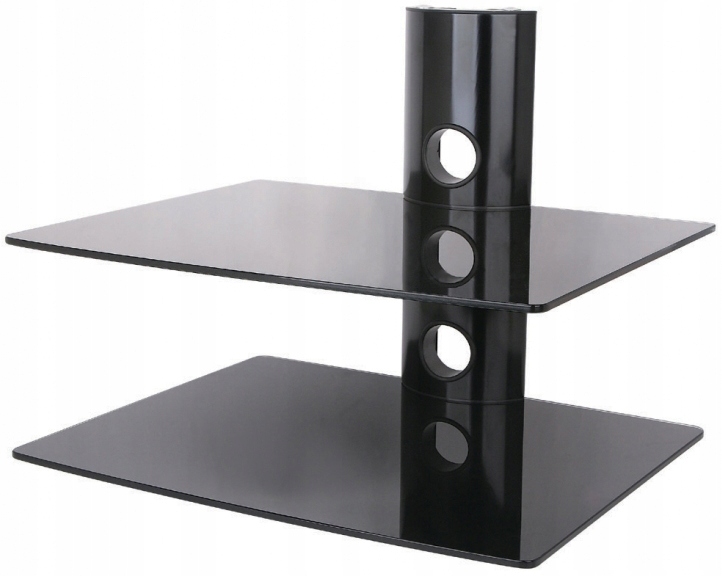 Półka podwójna ścienna szklana DVD tuner dekoder