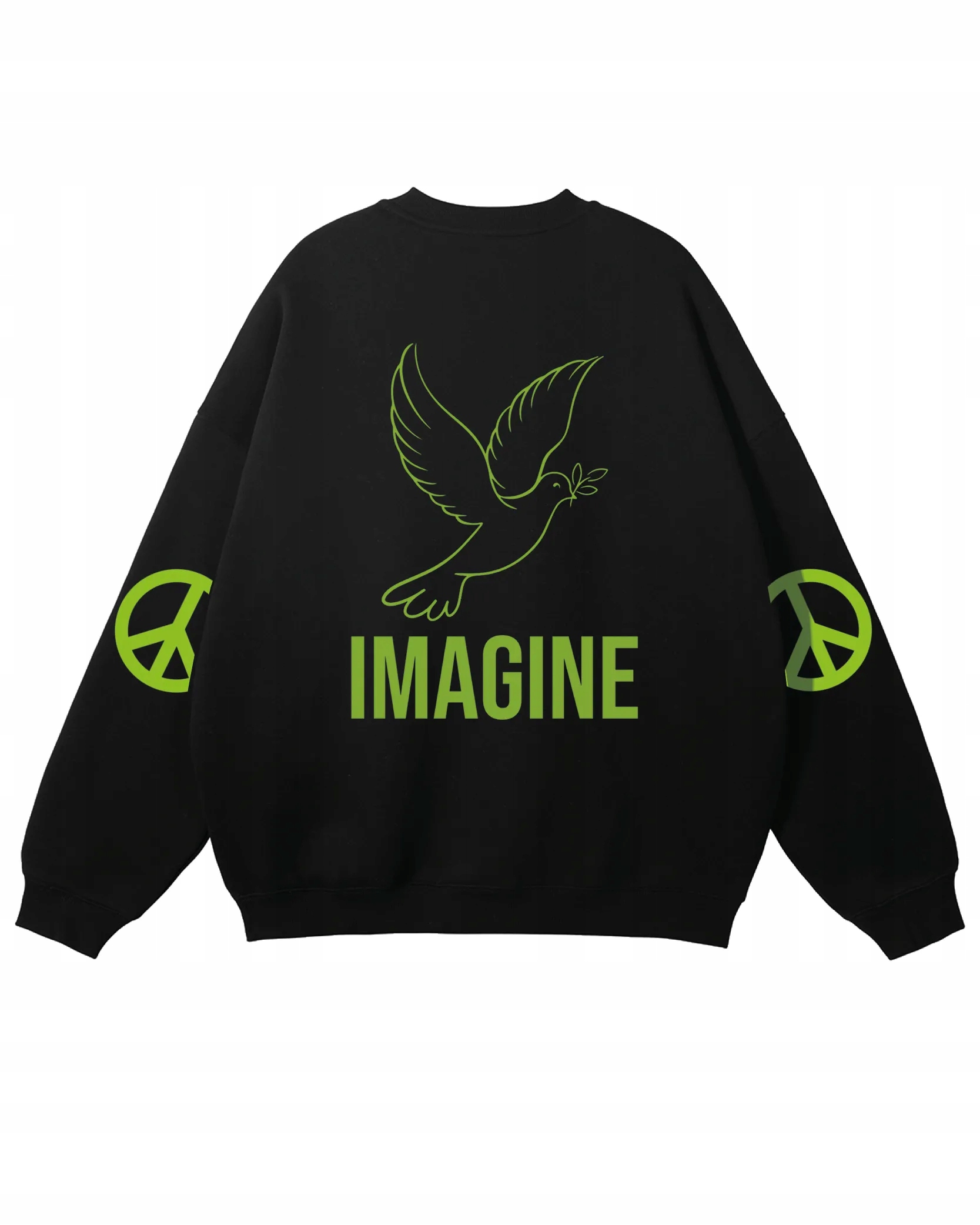 Oversize mikina Imagine s holubem 100% Bavlna Streetwear černá XXL