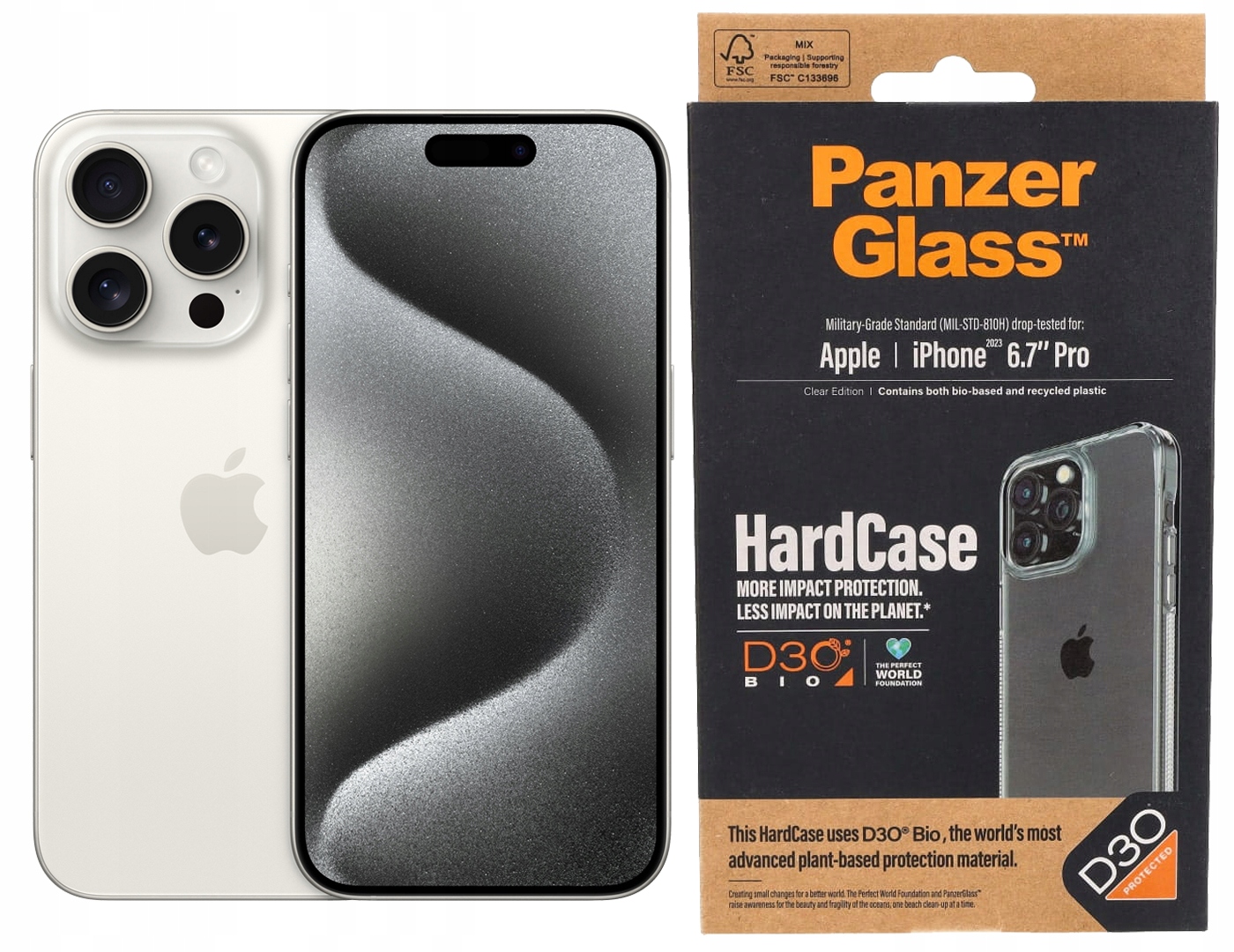 Panzerglass Pouzdro Antibakteriální HardCase pro iPhone 15 Pro Max bezbarvé