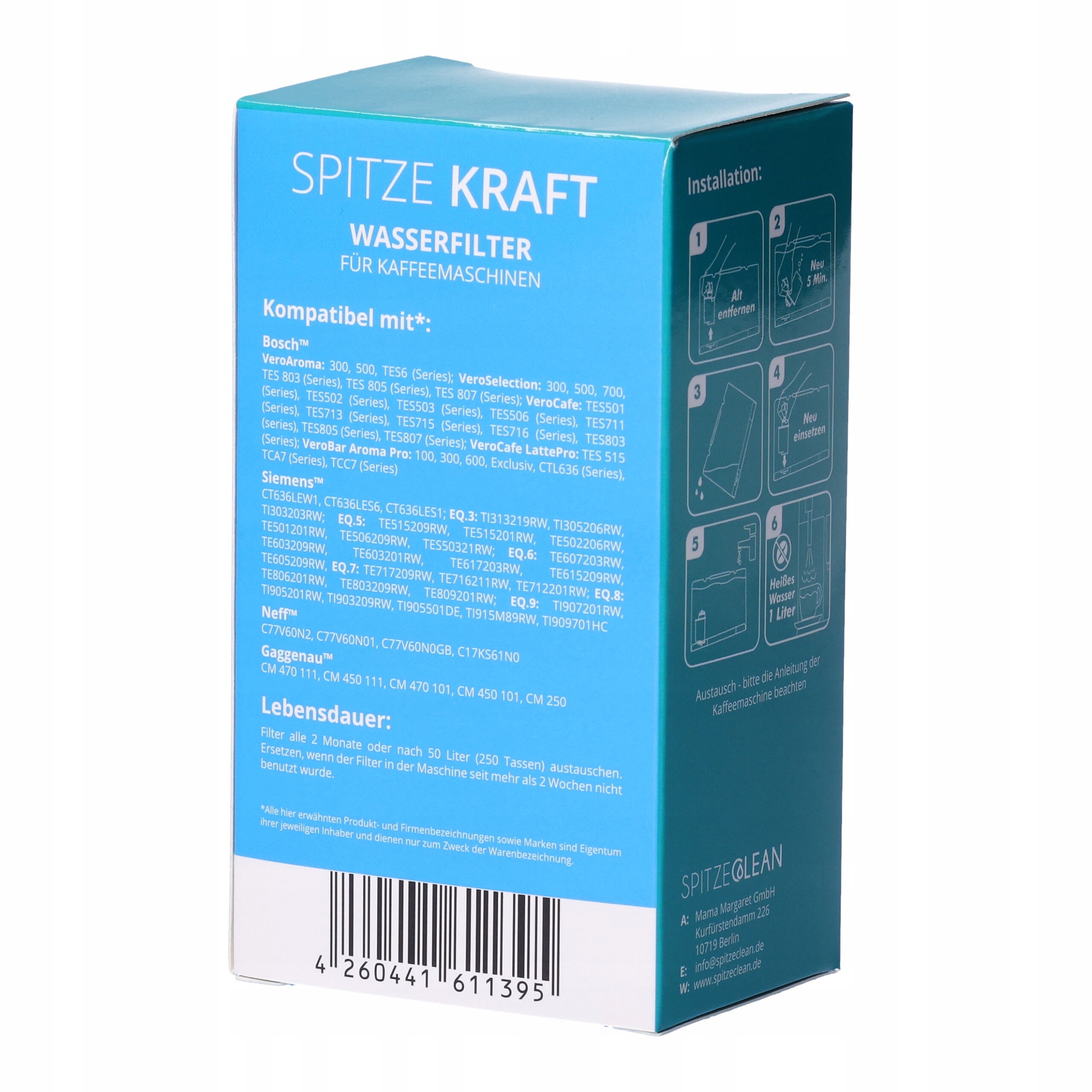 3X FILTR DO WODY KRAFT DO EKSPRESU SIEMENS EQ 6/9 ZAMIENNIK BRITA ZESTAW Kod producenta Spitze Kraft