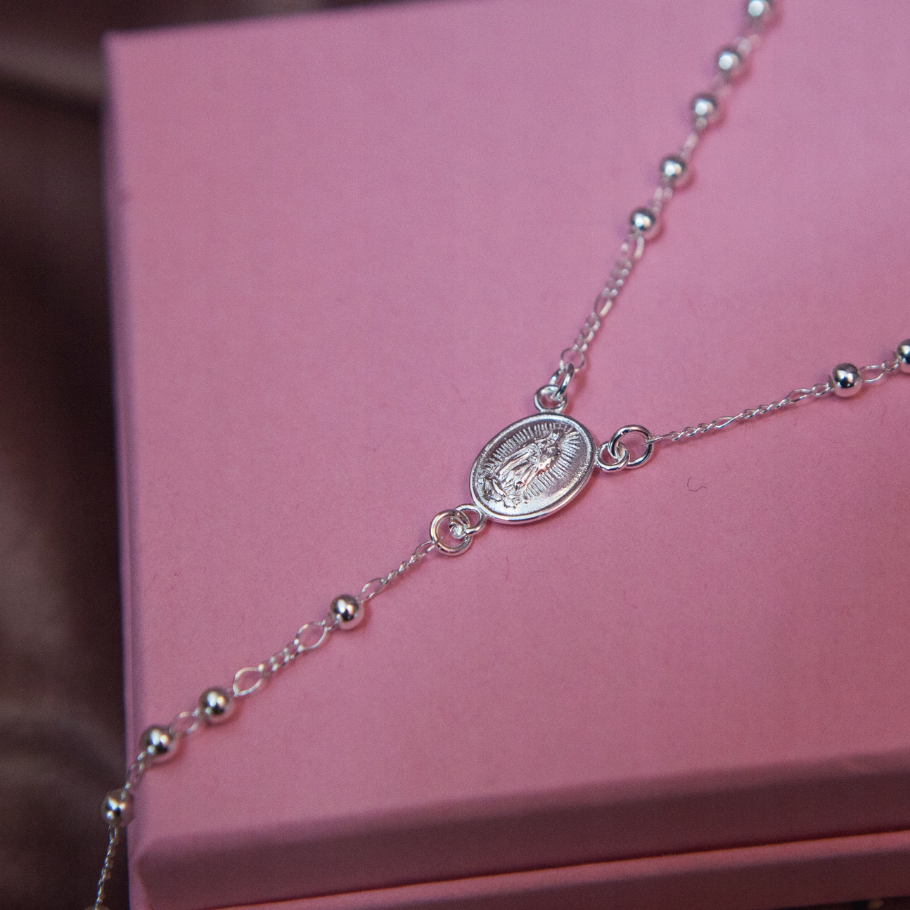 Stříbrný růženec stříbro 925 stříbrné korálky svaté přijímání křest