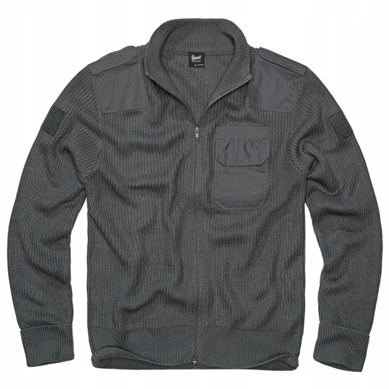 Vojenský rozepínací svetr s pagony Brandit Bw Cardigan Anthracite XL