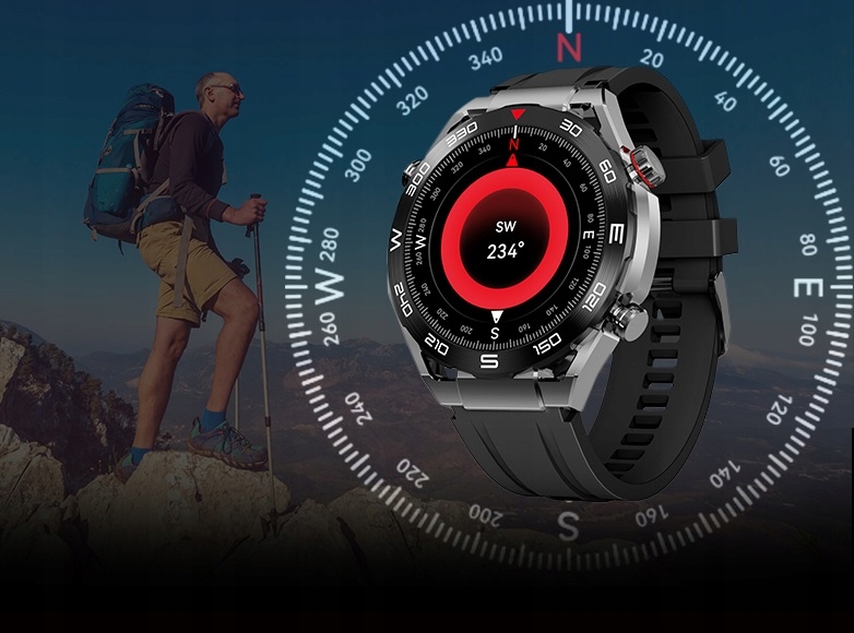 SMARTWATCH MĘSKI Z AMOLEDEM ZEGAREK ROZMOWY KOMPAS GPS NFC INDUKCJA KROKI Kompatybilność systemowa Android iOS