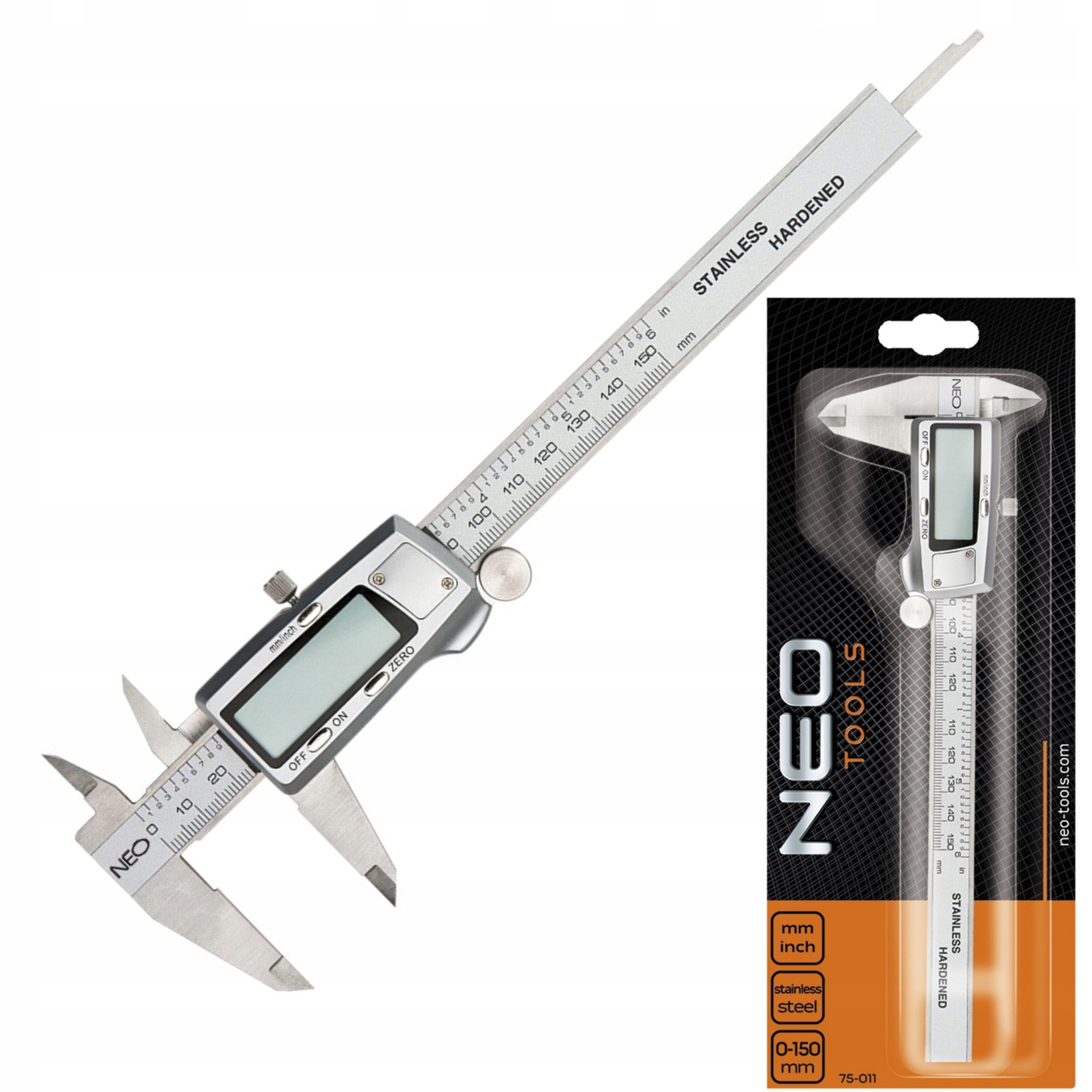 NEO SUWMIARKA ELEKTRONICZNA CYFROWA 150 MM ZE STALI NIERDZEWNEJ 75-011