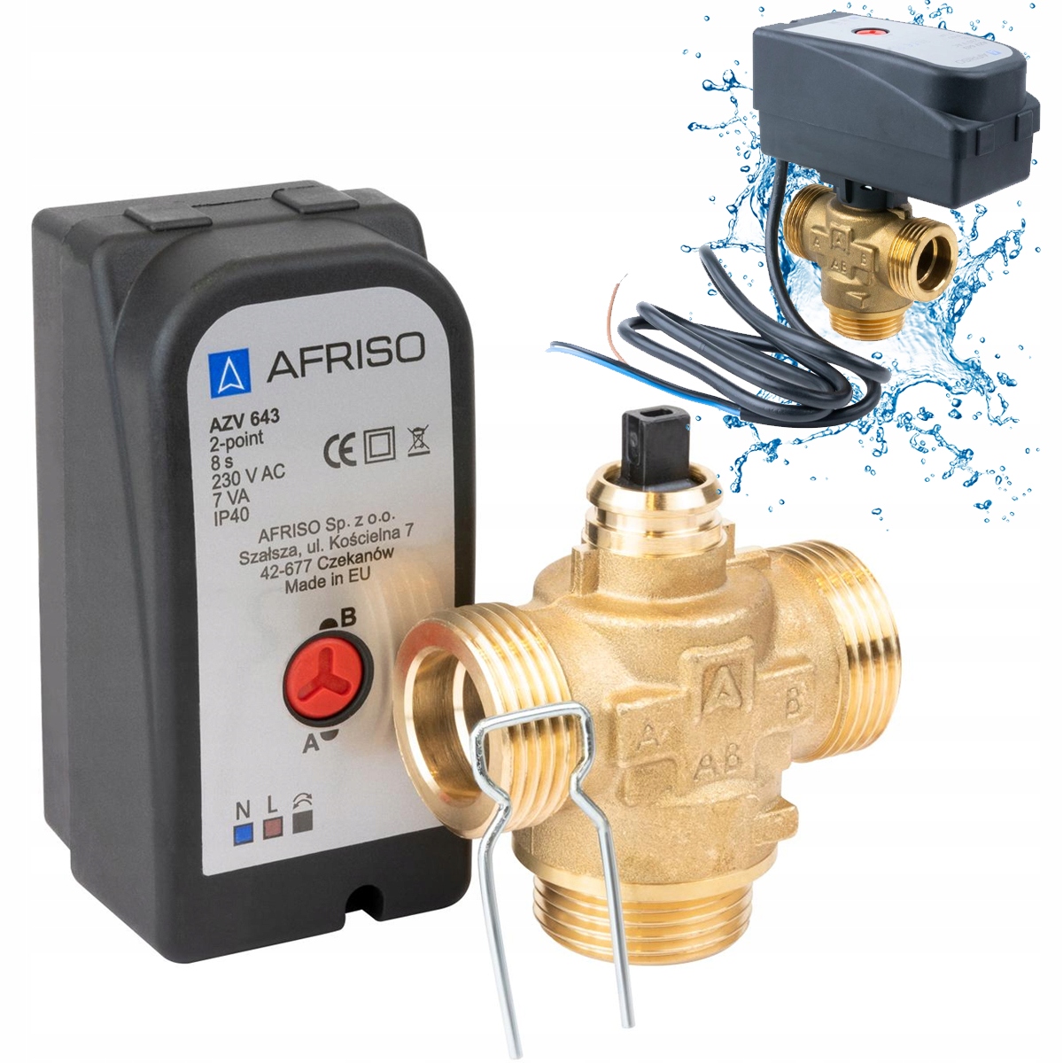 Zónový 3-CESTNÝ Ventil Azv 643 DN20 G1" Kvs 8 Prepínací Afriso