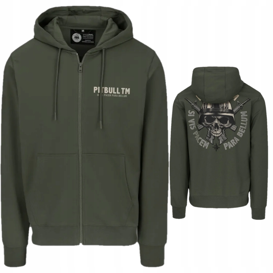 Pitbull West Coast Pánská Mikina S Kapucí Pár Bellum Tmavě Zelená XXL