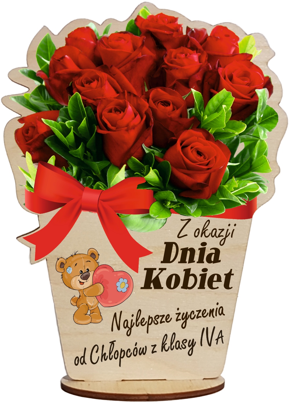 

na Dzień Kobiet kwiatek z Drewna
