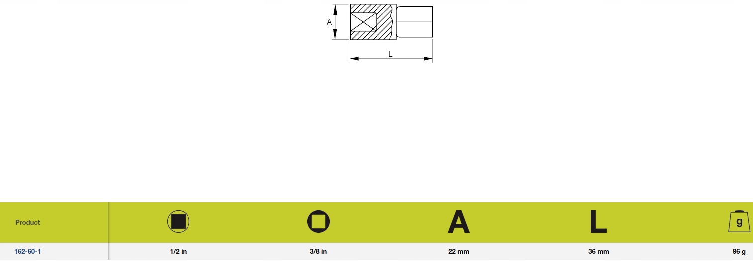 Adaptery zwiększające udarność od 3/8 do 1/2 Model Udarowy