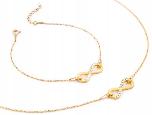 

Komplet Infinity nieskończoność Swarovski Srebro