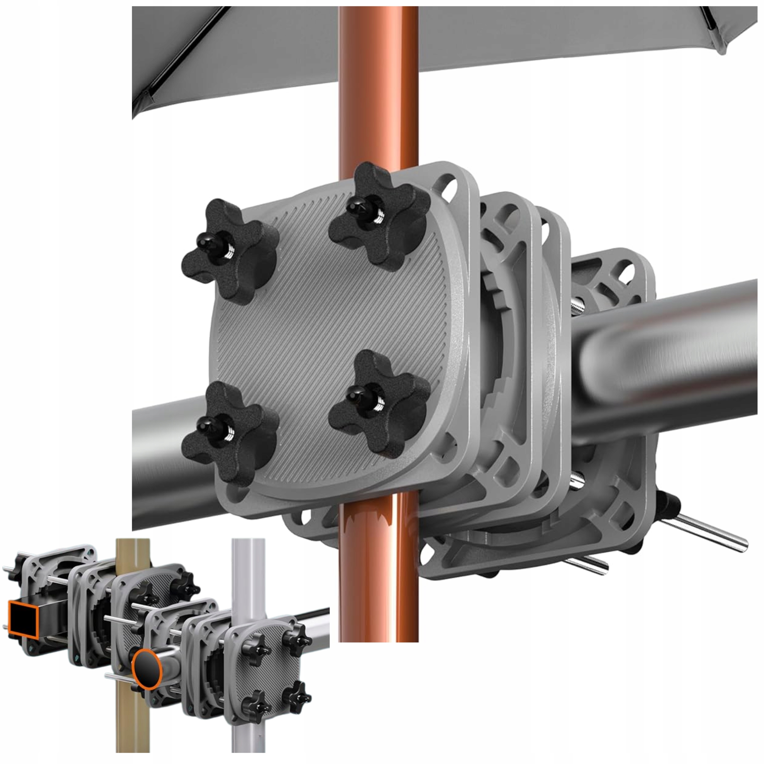 Uchwyt na parasol przeciwsłoneczny Balkon do Poręczy na Balustradę Barierkę
