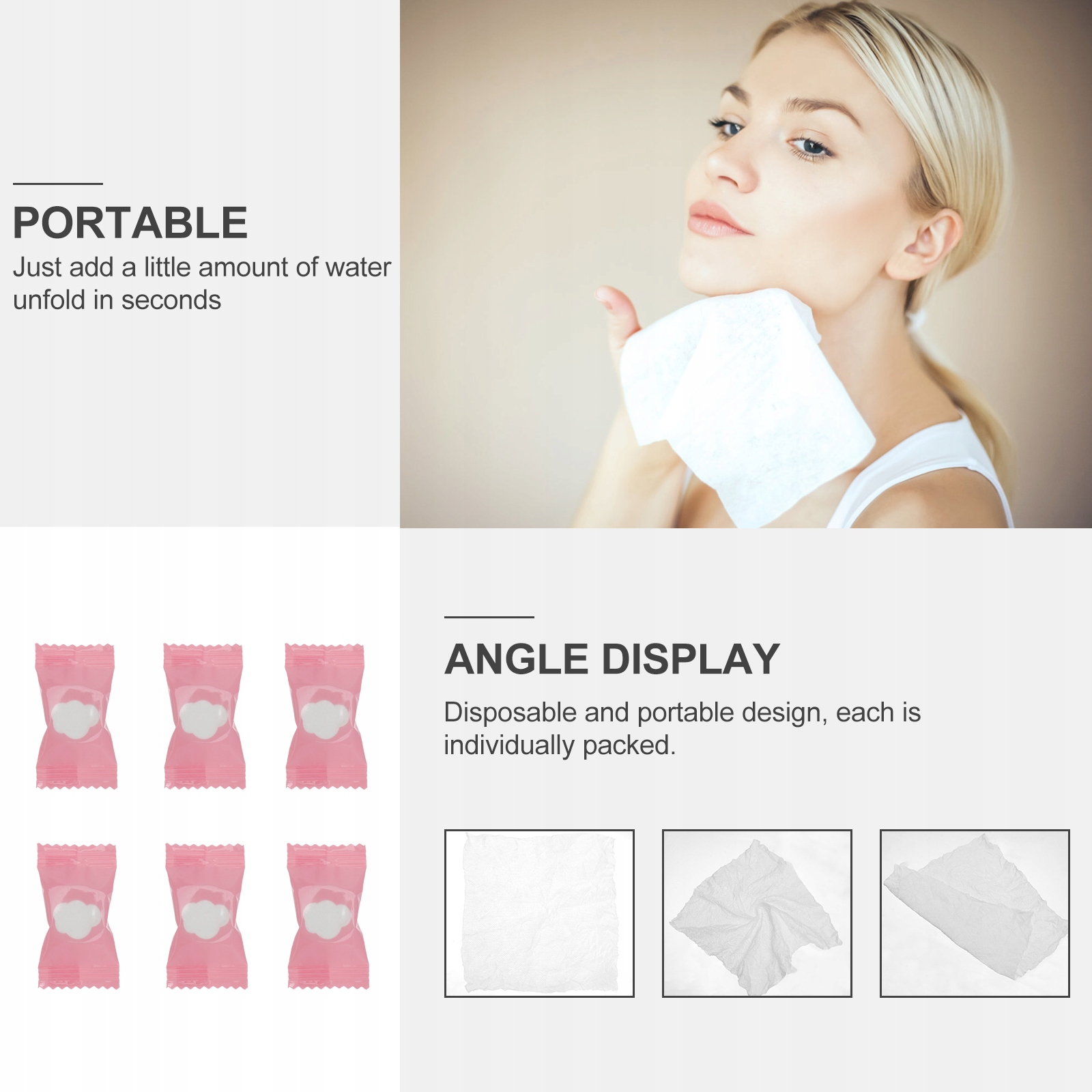 100 szt. Sprasowanych Ręczników Tabletki Waga produktu z opakowaniem jednostkowym 0.5 kg