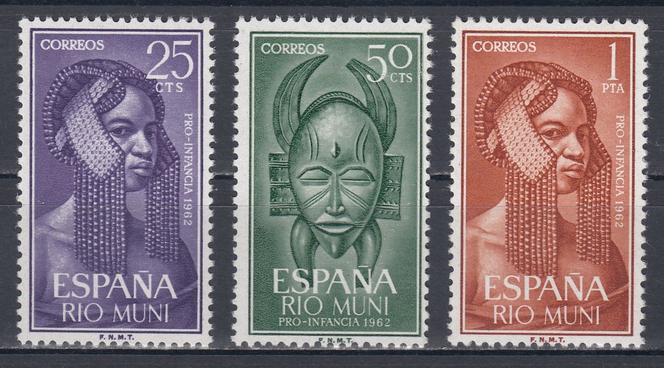 RIO MUNI - 1962 - Mi 29-31 - FOLKLOR, MASKI xx