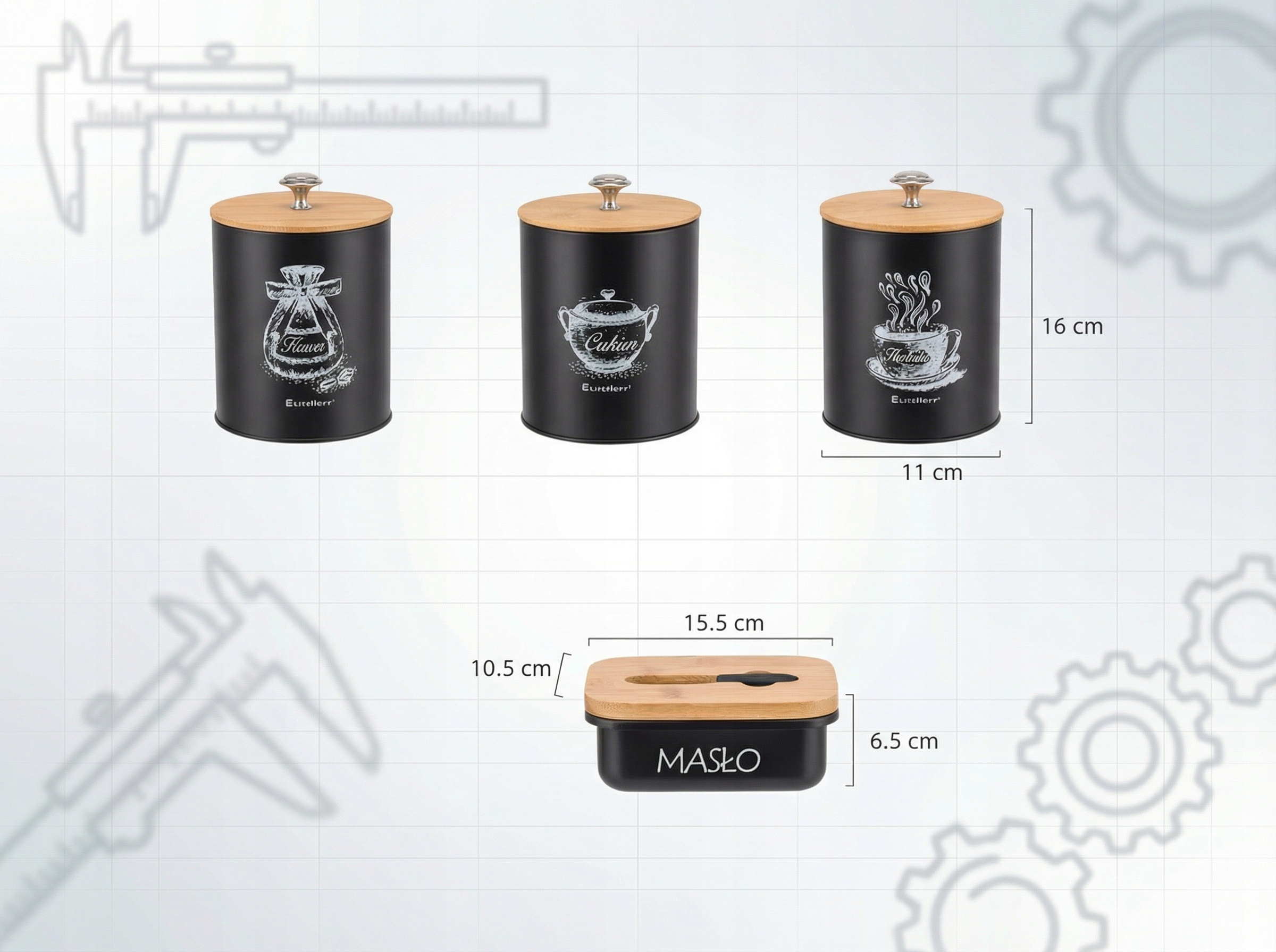 SPICE CONTAINERS SET OF 3 FOOD CONTAINERS BUTTER DISH GASKET Brand TODOMI