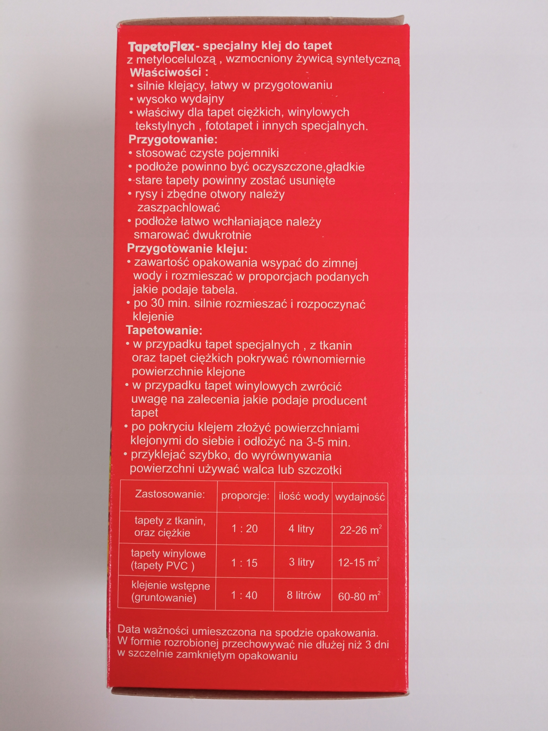TAPETOFLEX klej do tapet 180g Typ klej do tapet